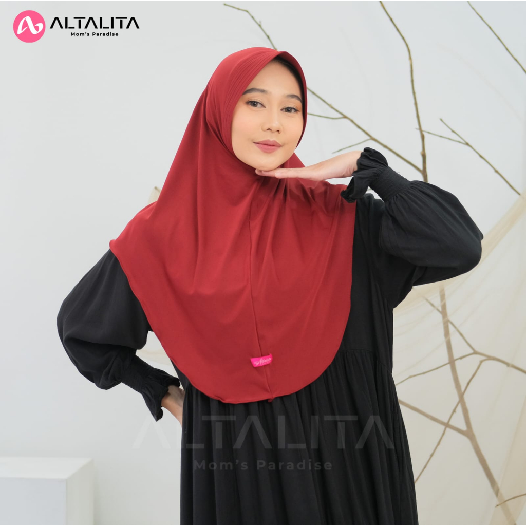 Altalita - Hijab Instan Qanita Bergo Hamidah Jersey Premium Kerudung Sport Olahraga Ukuran L Jilbab Sekolah Instant Menutup Dada Terbaru