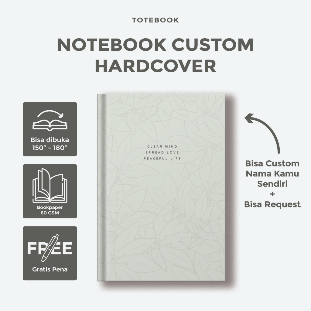 

Notebook Custom 50 lembar / Custom Notebook - Agenda / Notes / Planner / Diary / Jurnal / Hadiah / Kado