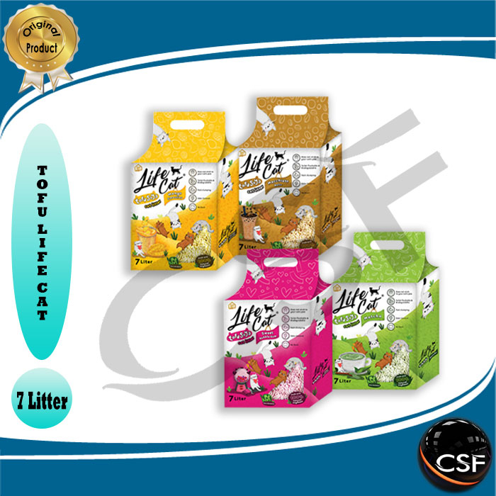 Pasir Kucing Gumpal Wangi Tofu LIFE CAT 7L 2,5Kg