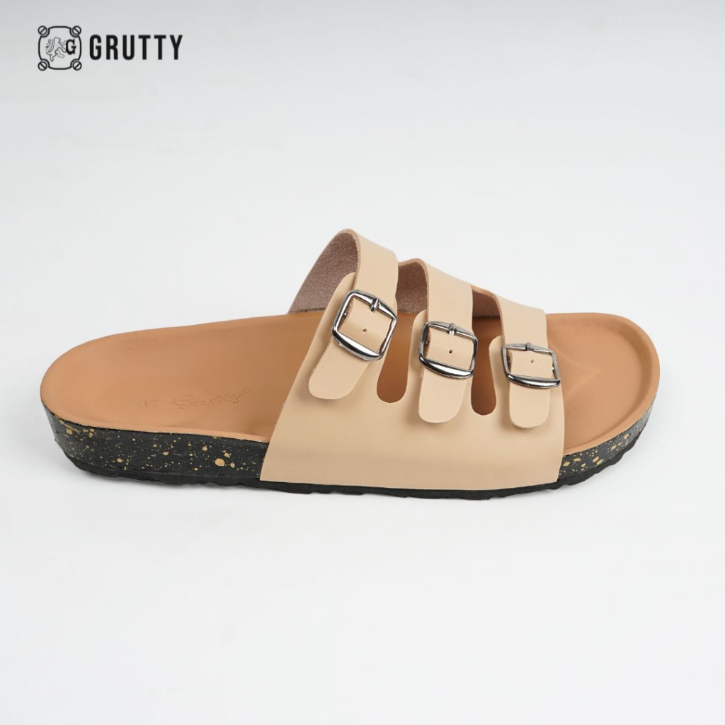 GRUTTY Triva MS IX Sandal Wanita Flat Cream Sendal Kekinian Super Comfy