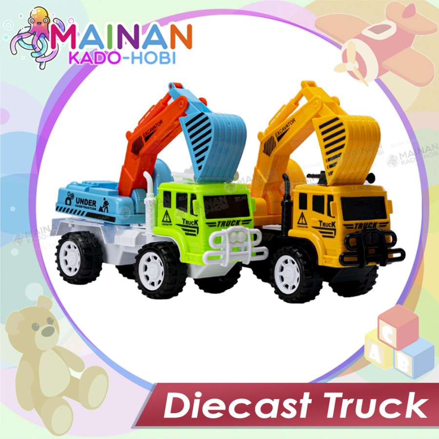 HADIAH MAINAN SENSORIK ANAK MINIATUR DIECAST CAR TRUCK EXCAVATOR