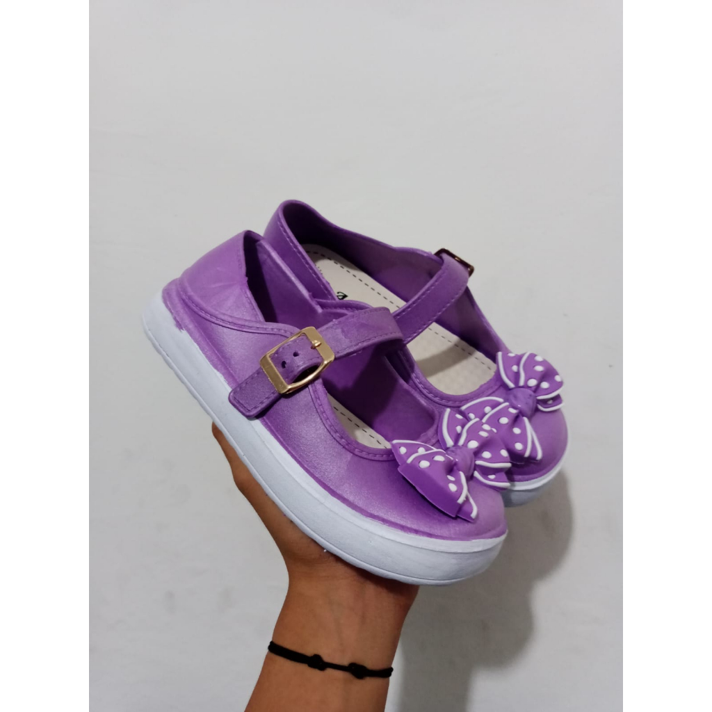 TERBARUU!!! Sepatu FlatsShoes anak Perempuan Anti Lecet Motif Pita Import 601-S/601-M (24-35) Sepatu Flatshoes Anti Lecet