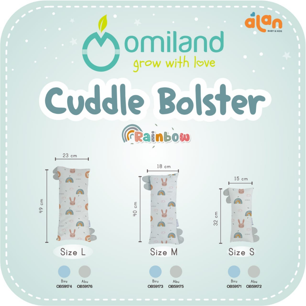 Omiland OB59175/OB59176 Cuddle Bolsters Rainbow - Bantal/Guling Bayi