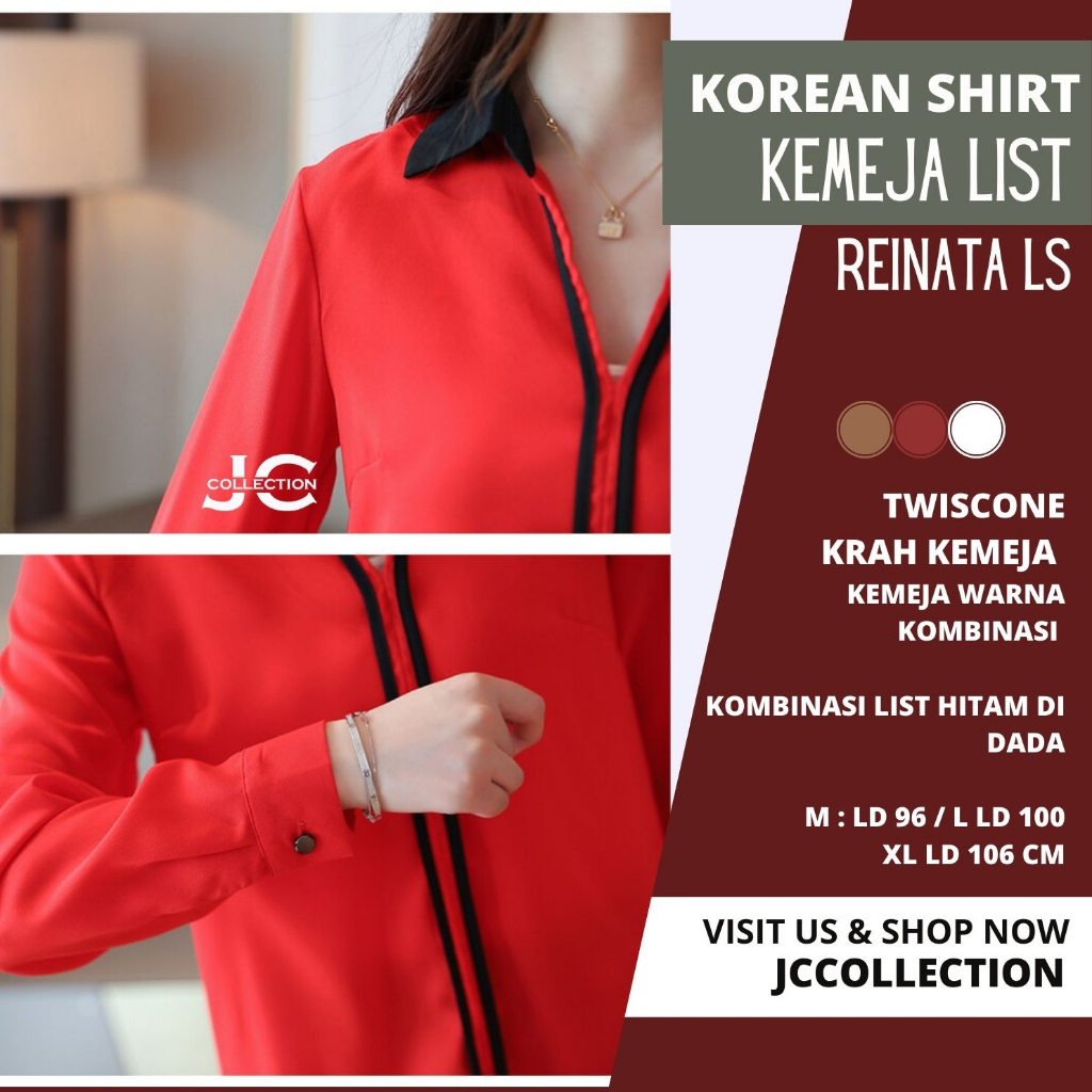 Blouse Wanita Variasi List Reinata  - JCCollections