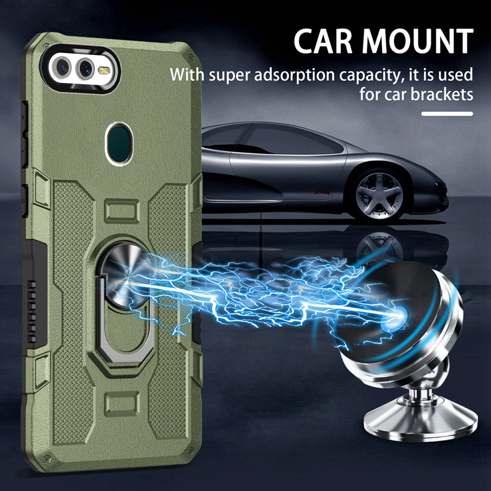 Case Armor OPPO A5S Iring Cincin Magnetic Kesing Hp Protect kamera Premium Hard Case Standing Robot Pelindung Kamera