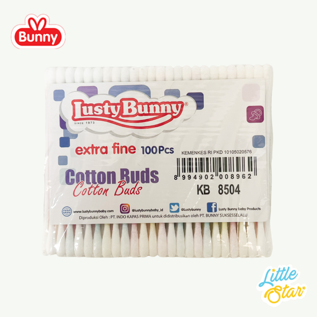 Pembersih Telinga Anak Bayi Lusty Bunny Cotton Buds Refil isi 100s