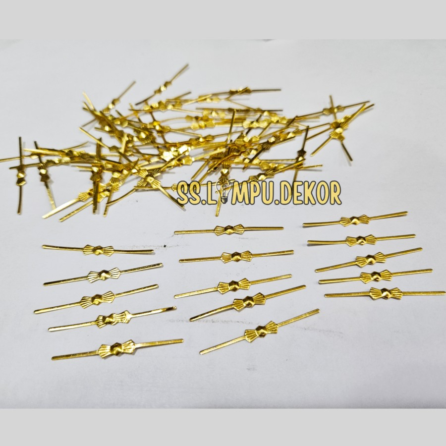 ring kupu kupu connector crystal penyambung kristal lampu Gold emas