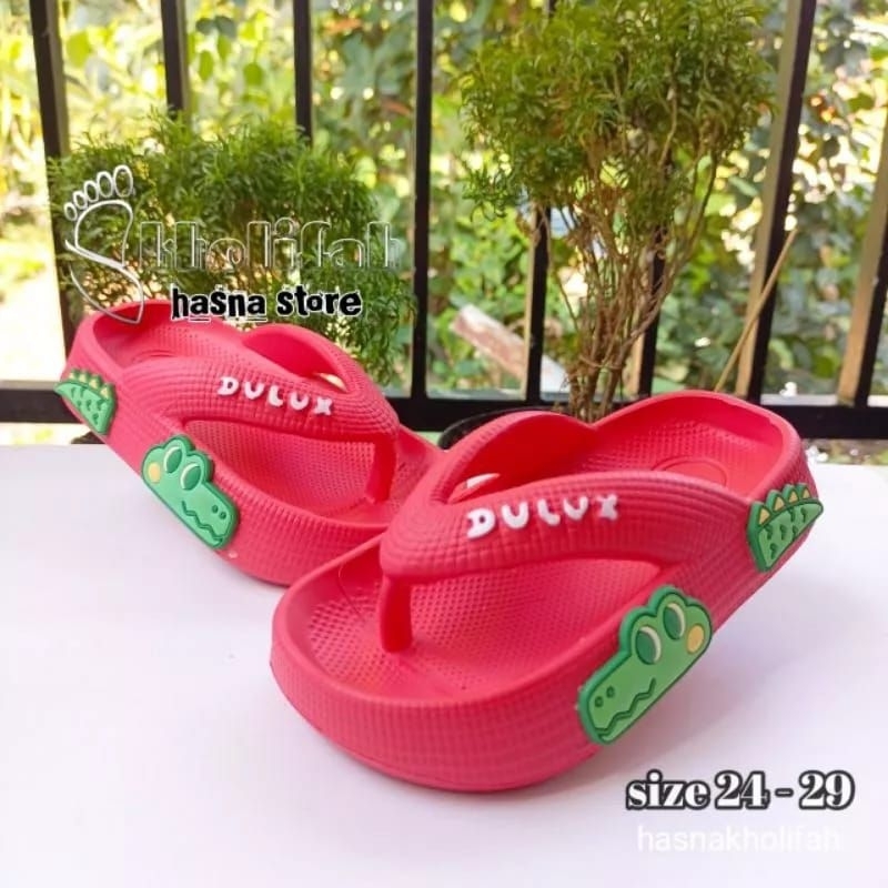 Sandal Jepit Anak Laki-Laki Model Karakter buaya Lucu 24-29 Terbaru