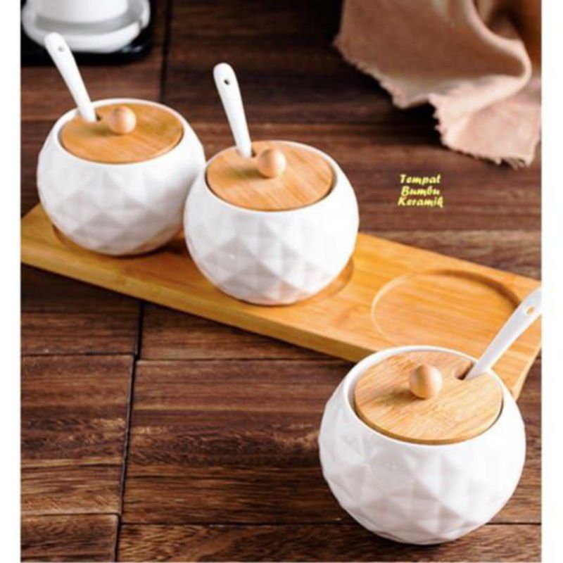 Tempat bumbu set keramik