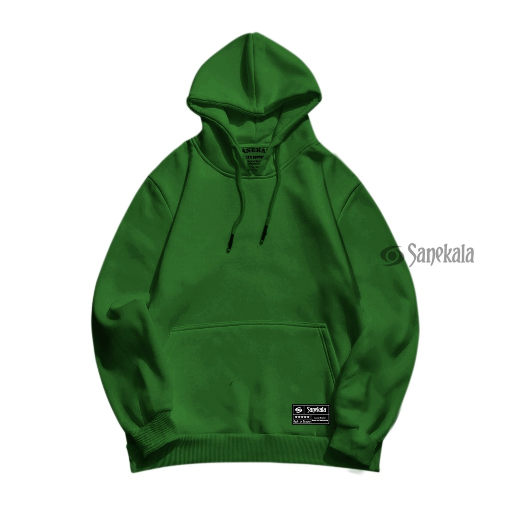 Sweater hoodie Polos Wanita Pria Bahan Fleece Tebal Premium Quality Distro Size M - XXL