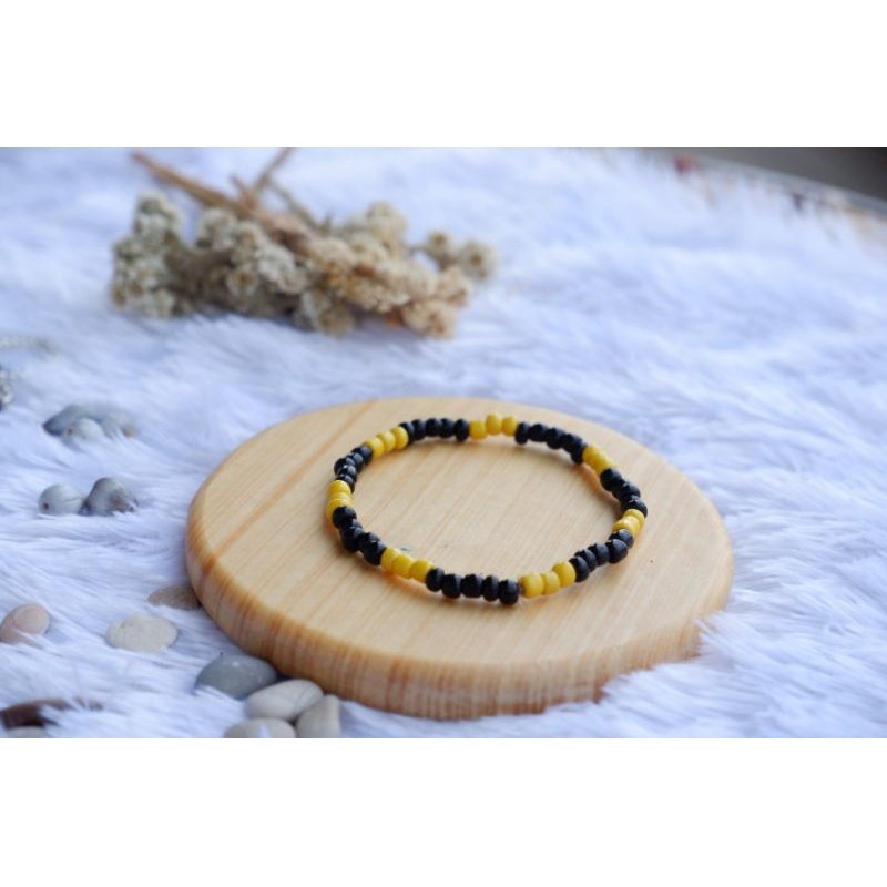 GELANG KPOP GELANG MANIK GELANG KOREA BEADS BRACELET GELANG LUCU GELANG MIX BLACK YELLOW