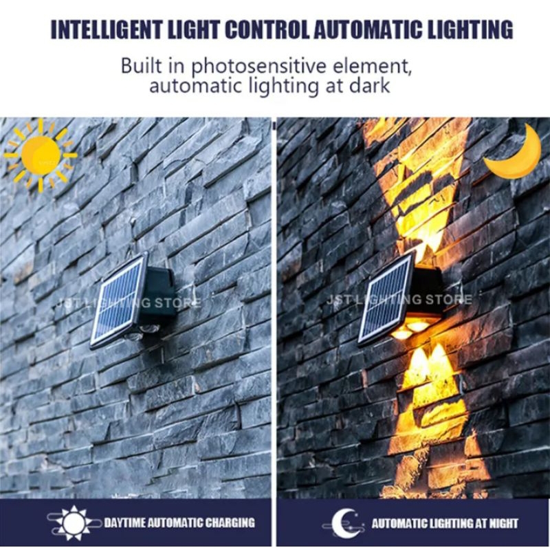 Lampu tenaga surya matahari Lampu dinding Led 4 RBG warna warni lampu tinggi dan luas lampu