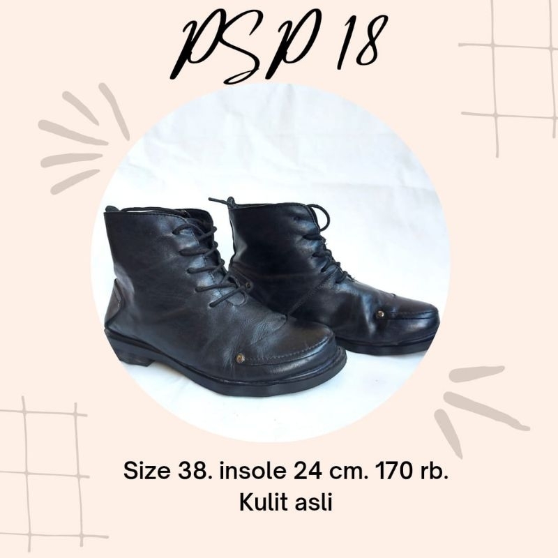 Sepatu Boots wanita preloved PSP 18