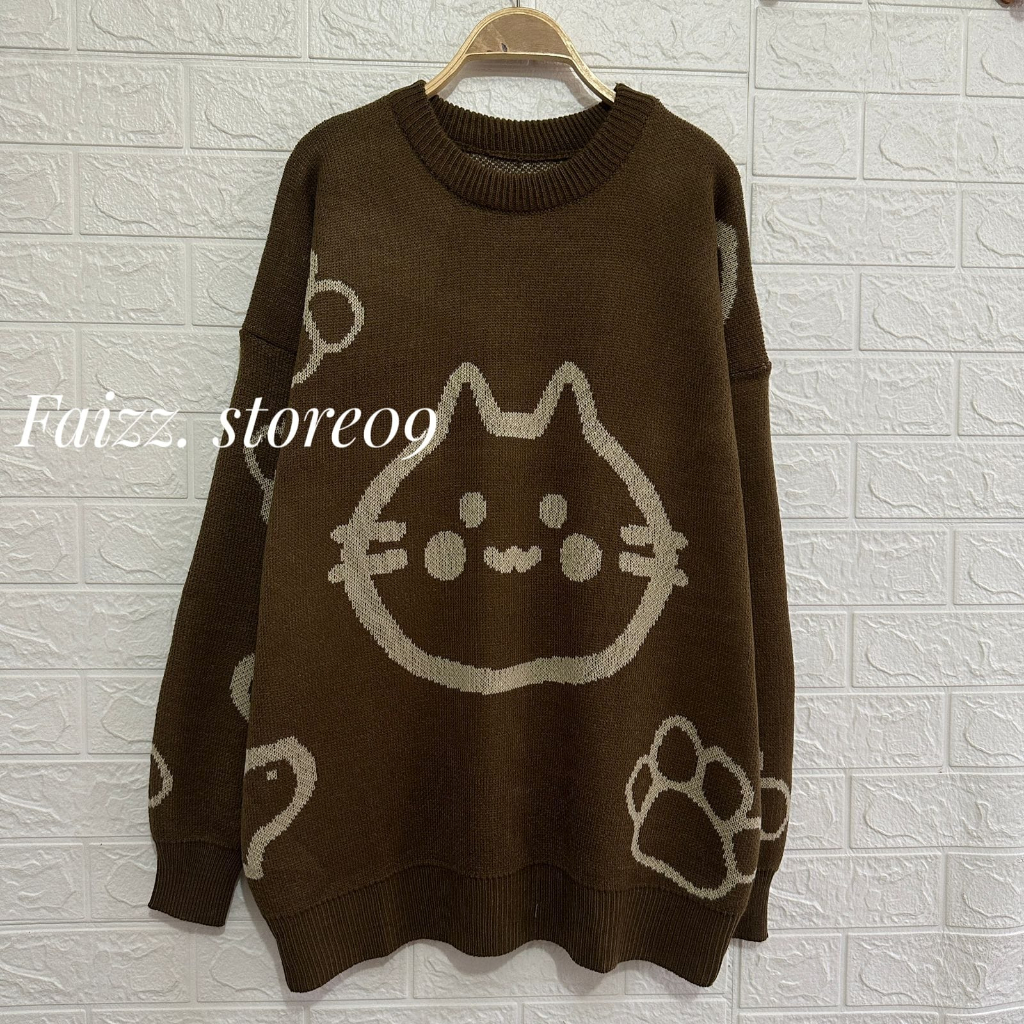 Sumi Sweater Rajut Motif Fullover Korea Atasan Lengan Panjang Wanita