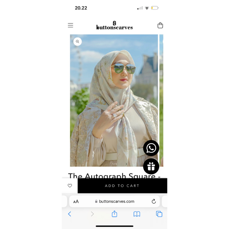 Buttonscarves x Dian Pelangi Autograph Creme Preloved