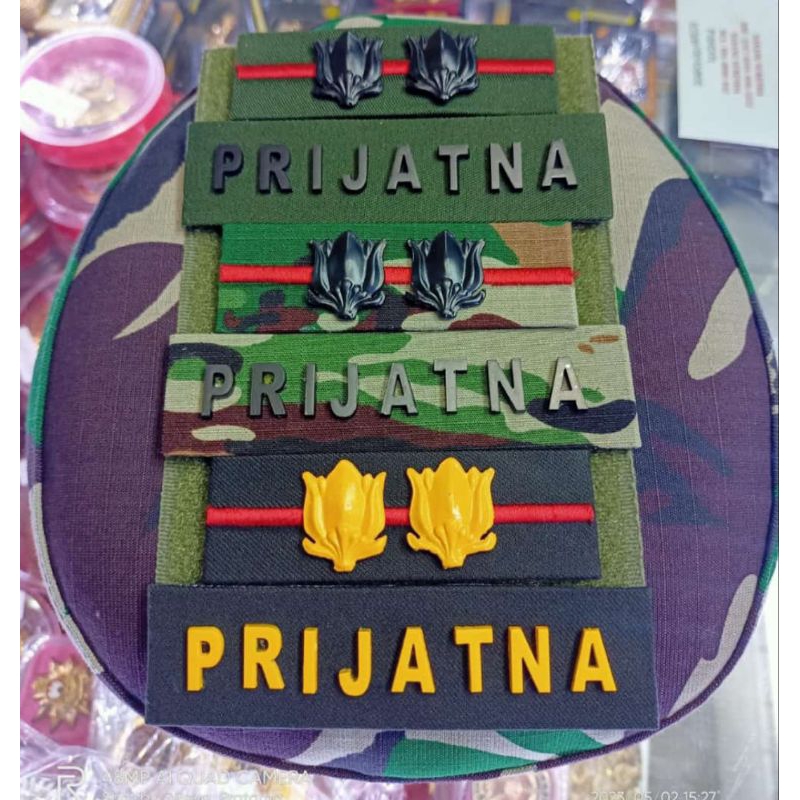 

Papan Nama + Pangkat Topi Komando TNI Timbul