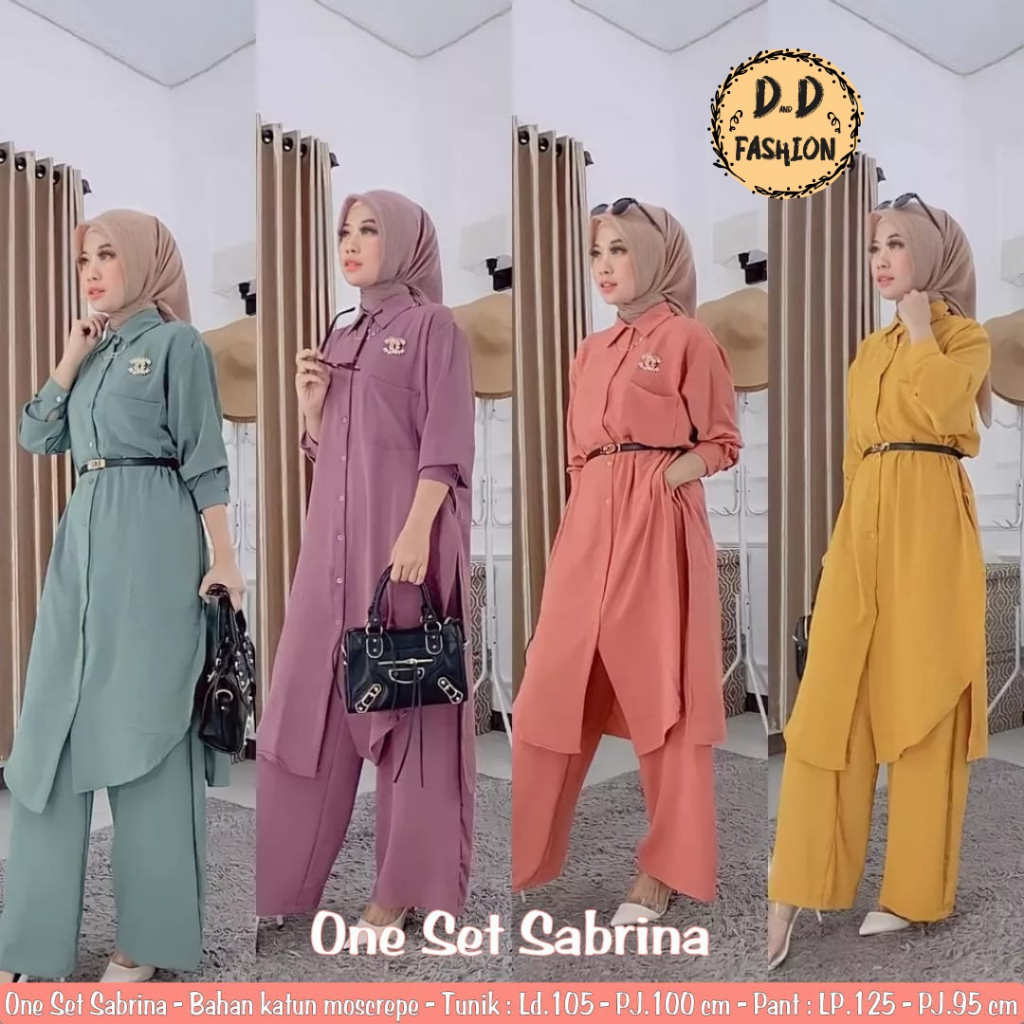 One Set Sabrina Katun Moscrepe Setelan Wanita Original By Boyasi