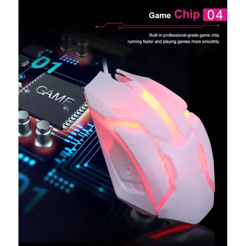 ELITEE MOUSE GAMING WIRED RGB LED PROFESIONAL GLOWING RAINBOW BACKLIGHT MOUSE GAME