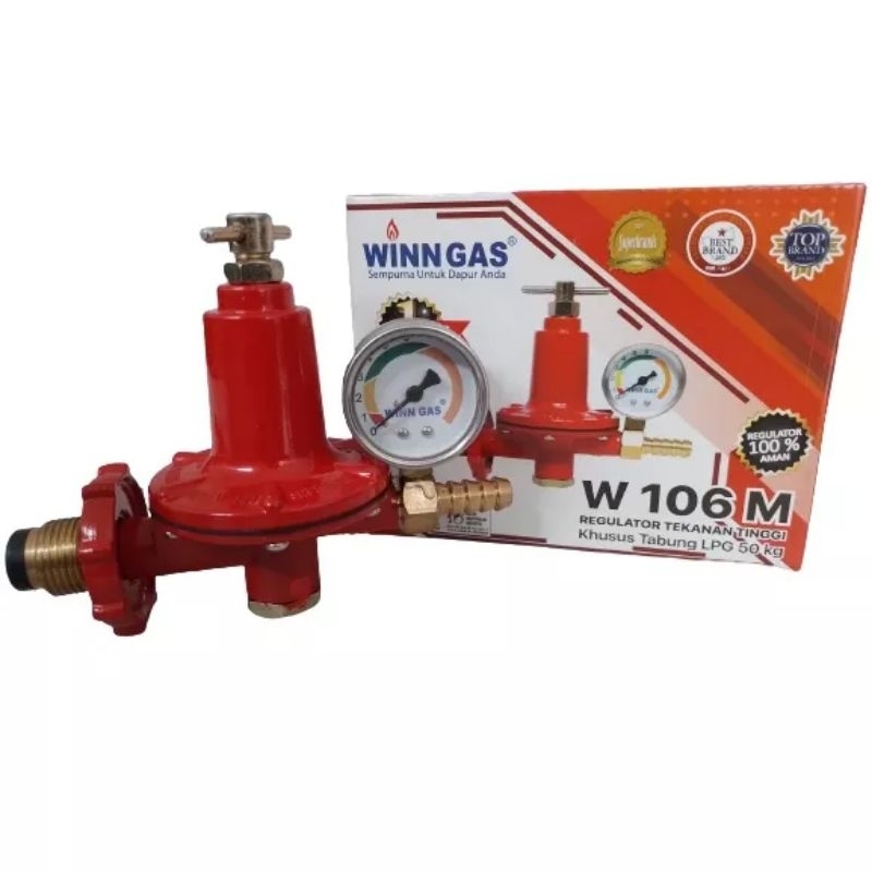 Regulator Gas LPG Winn 108M  , 106 M, High Pressure , Tekanan Tinggi Tabung 50 KG TekananTinggii