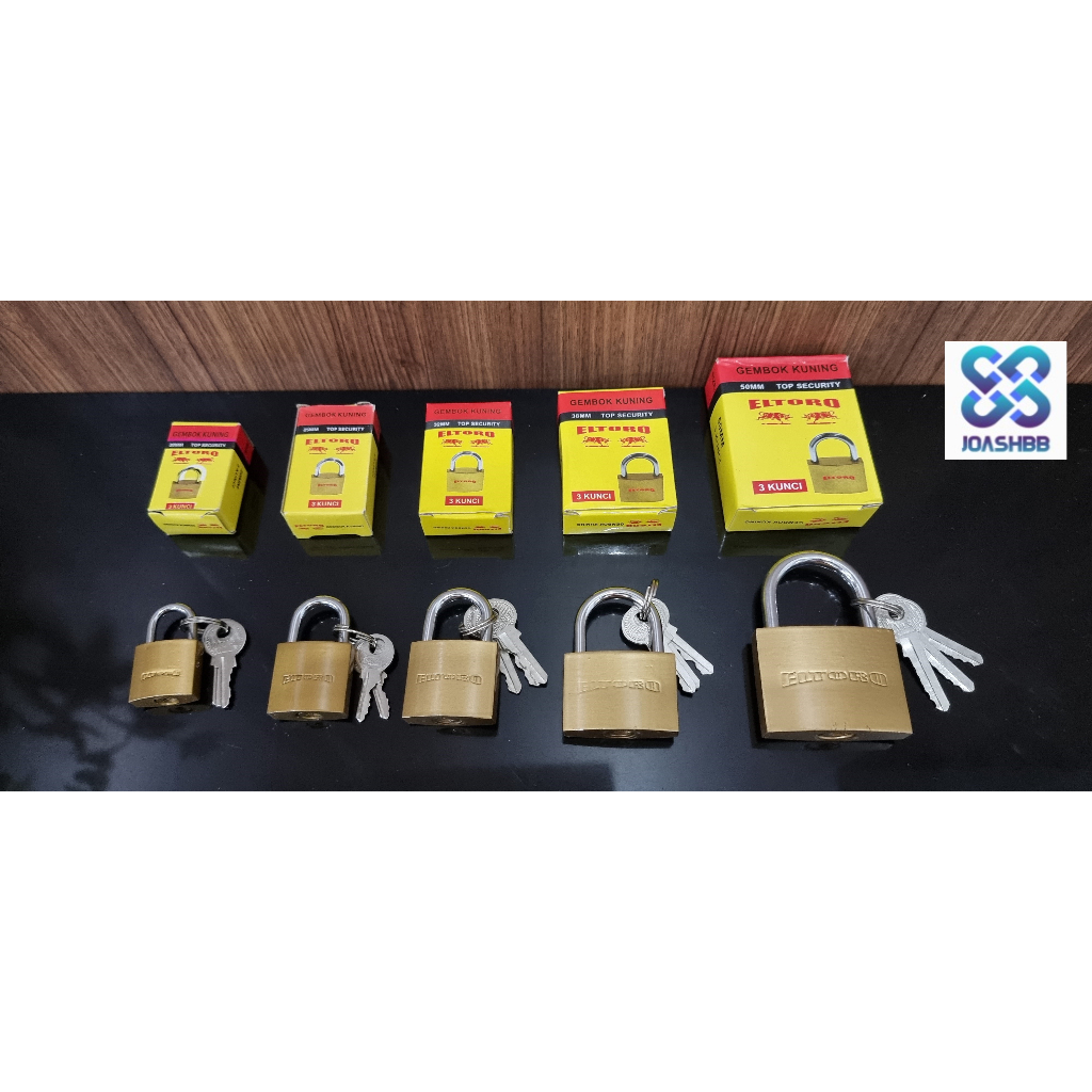 Gembok Besi Kuning ELTORO 20mm 25mm 32mm 38mm 50mm / Padlock Kuning ELTORO