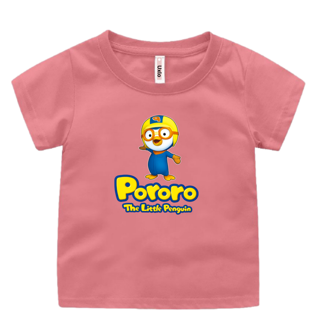 BAJU KAOS PORORO ANAK CEWE COWO MURAH UNISEX UMUR 2 SAMPAI 9 TAHUN UXLO FASHION