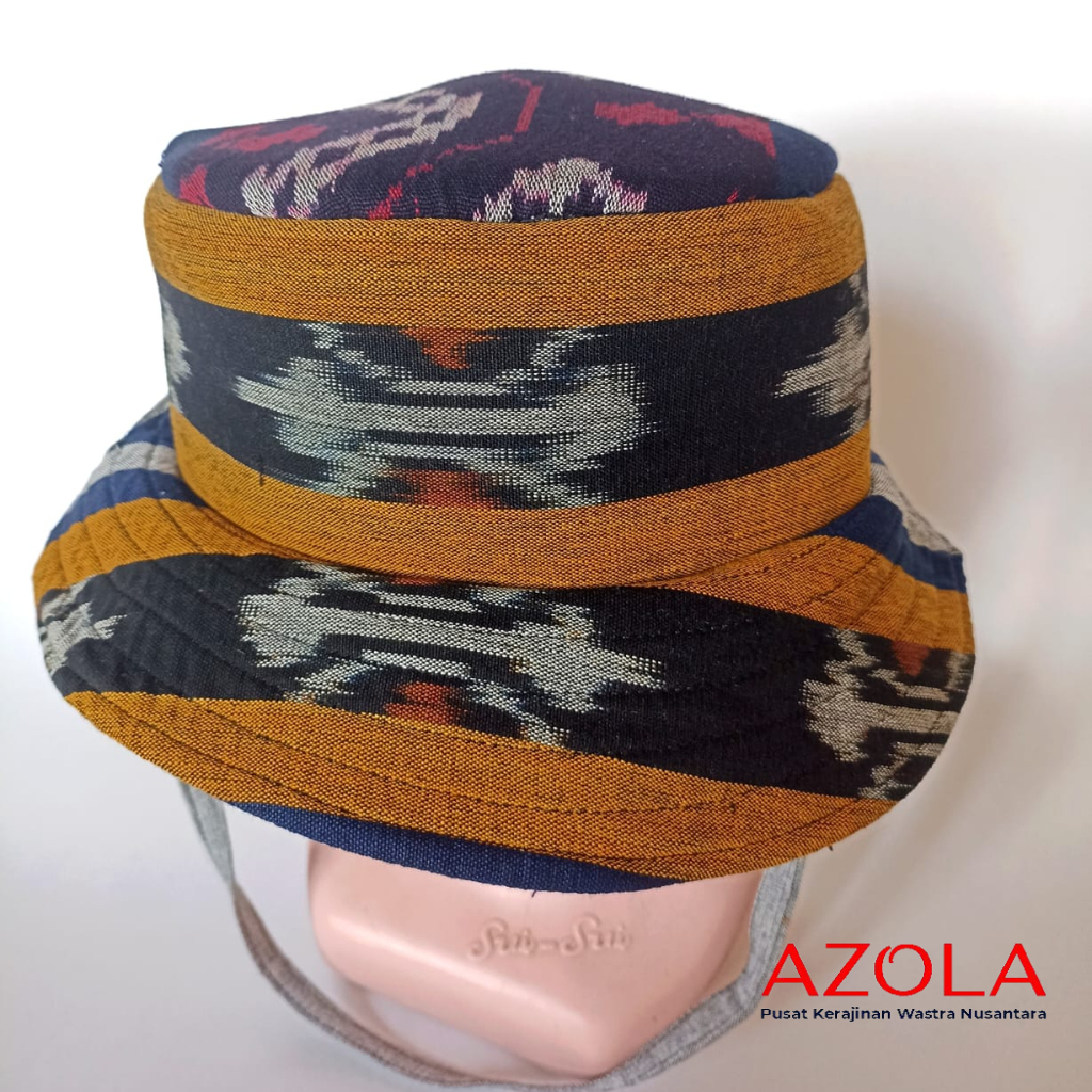 Topi Bucket Hat Bahan Kain Tenun