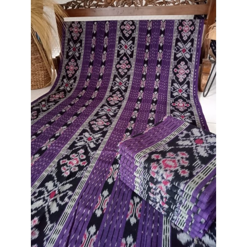 KAIN TENUN ETNIK TRADISIONAL TROSO MOTIF ROTE WARNA UNGU/PURPLE. KAIN TENUN ETNIK NUSANTARA MOTIF TE