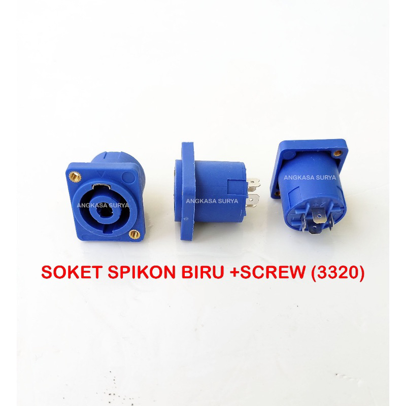 SOKET SPIKON SPEAKON BIRU 4PIN