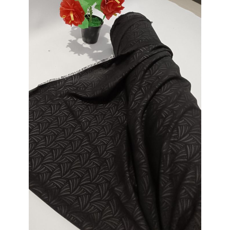 Kain embos jetblack wolfis 8818 harga per 0.5 meter