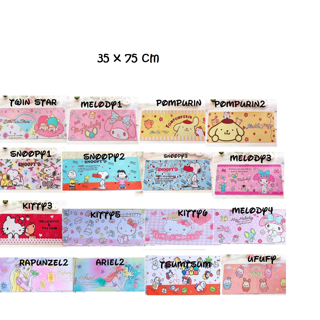 Mousepad Alas keyboard komputer Hello Kitty My Melody Doraemon Snoopy mouse pad part 1