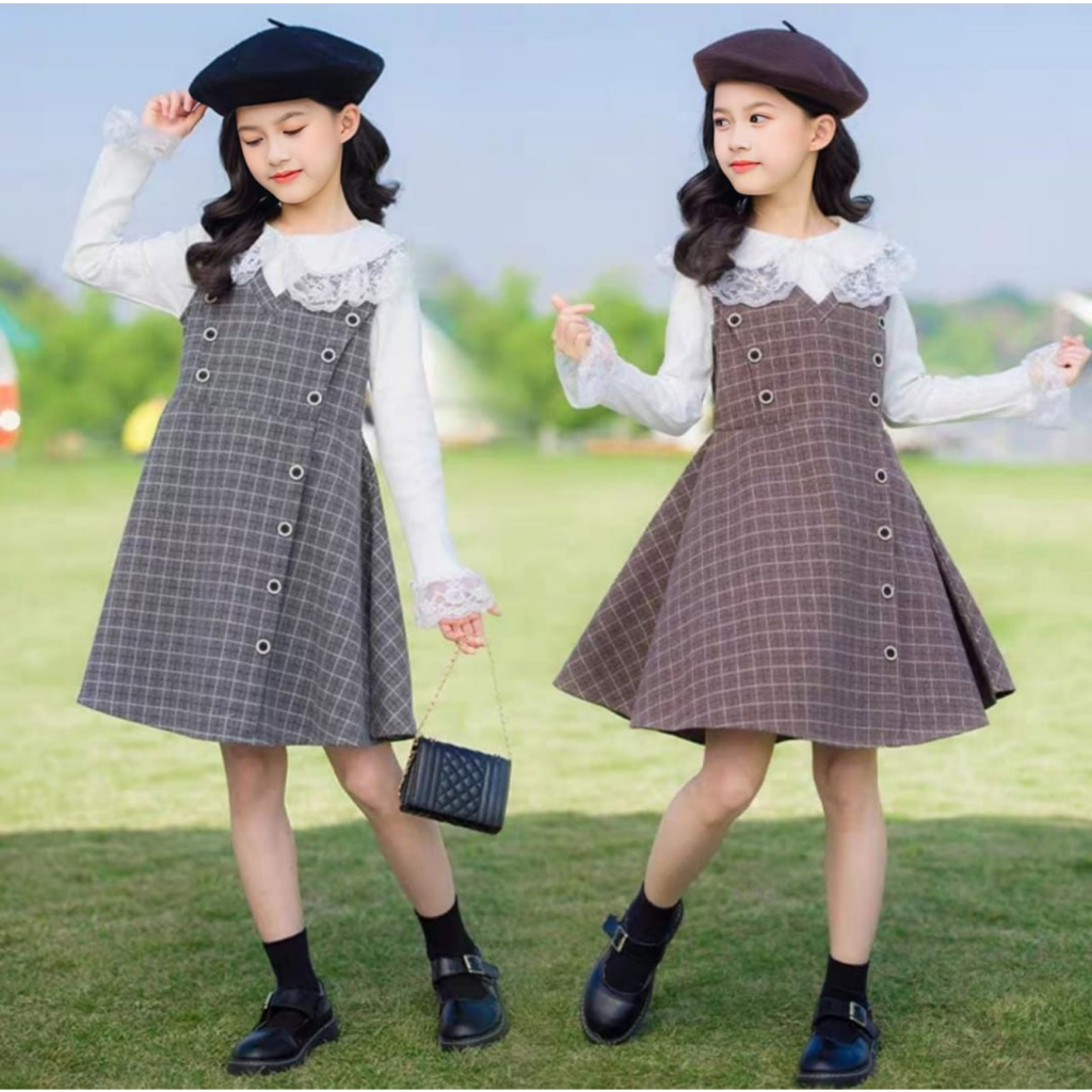 GROSIR (3 PCS) - Dress anak perempuan 6-15 Tahun / Baju anak premium / Pakaian anak cewk / Gaun anak