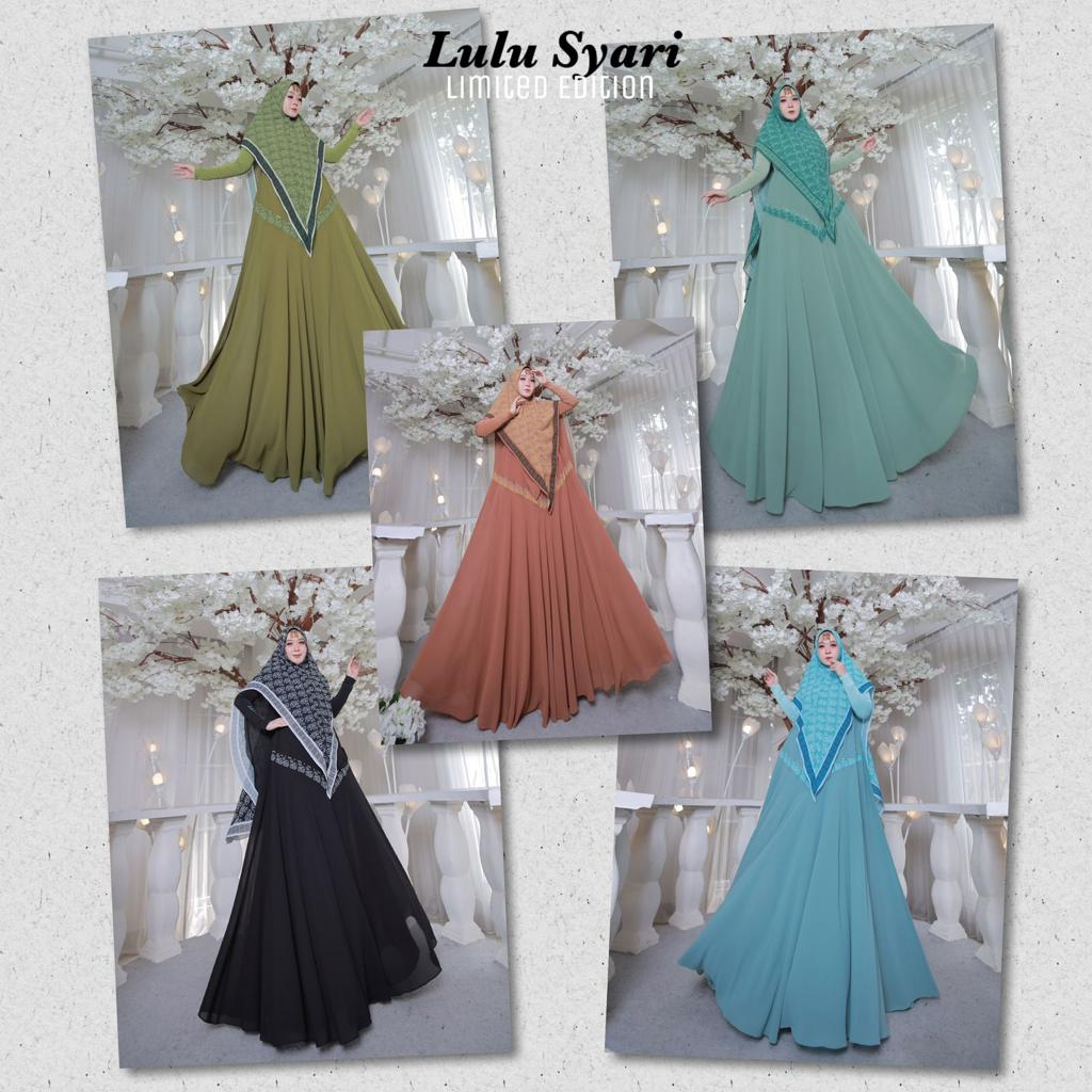 GANIS SYARI MEWAH GAMIS PREMIUM LULU SYARI SET HIJAB