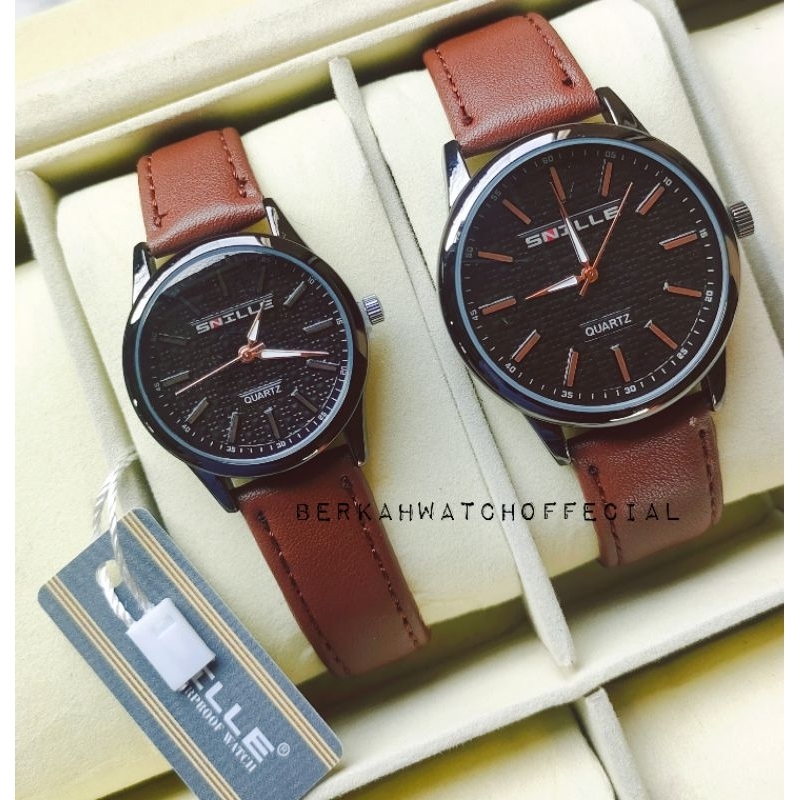 JAM TANGAN COUPLE SNILLE PAKET BOX+KARTU GARANSI ORIGINAL QUALITY || BISA SATUAN