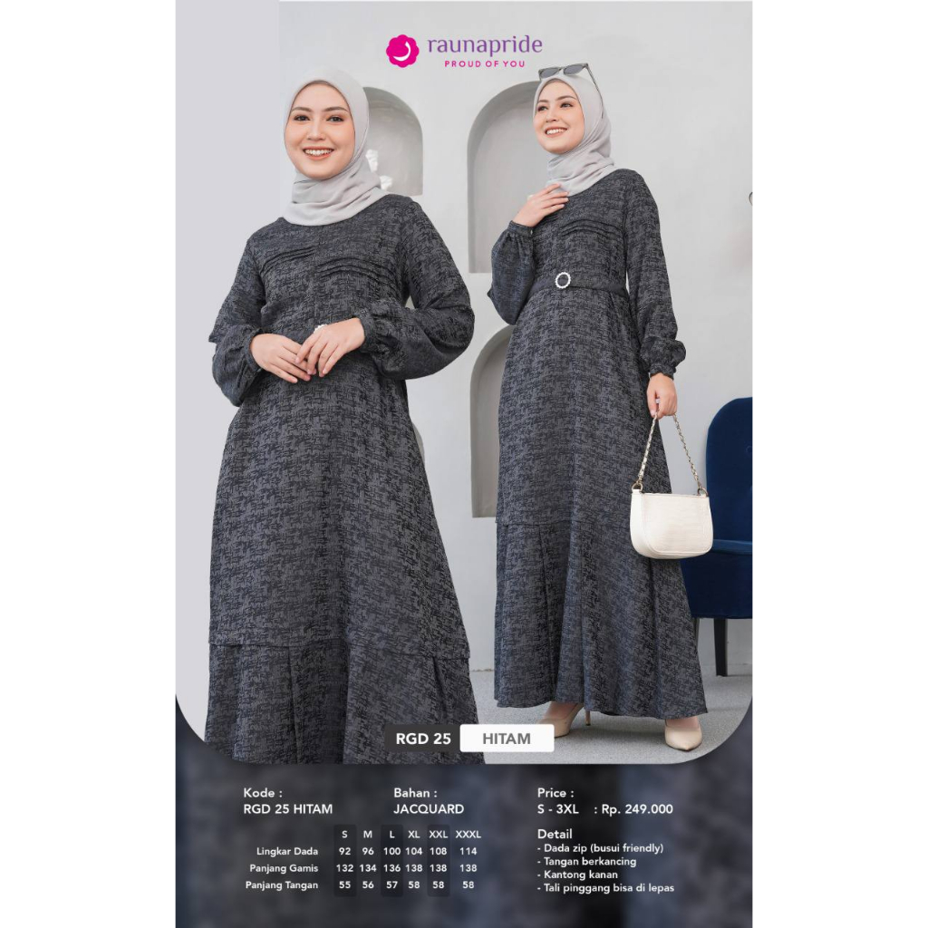 Baju Couple  Family Rauna / SR-10 Haura Hitam  / Fashion Muslim