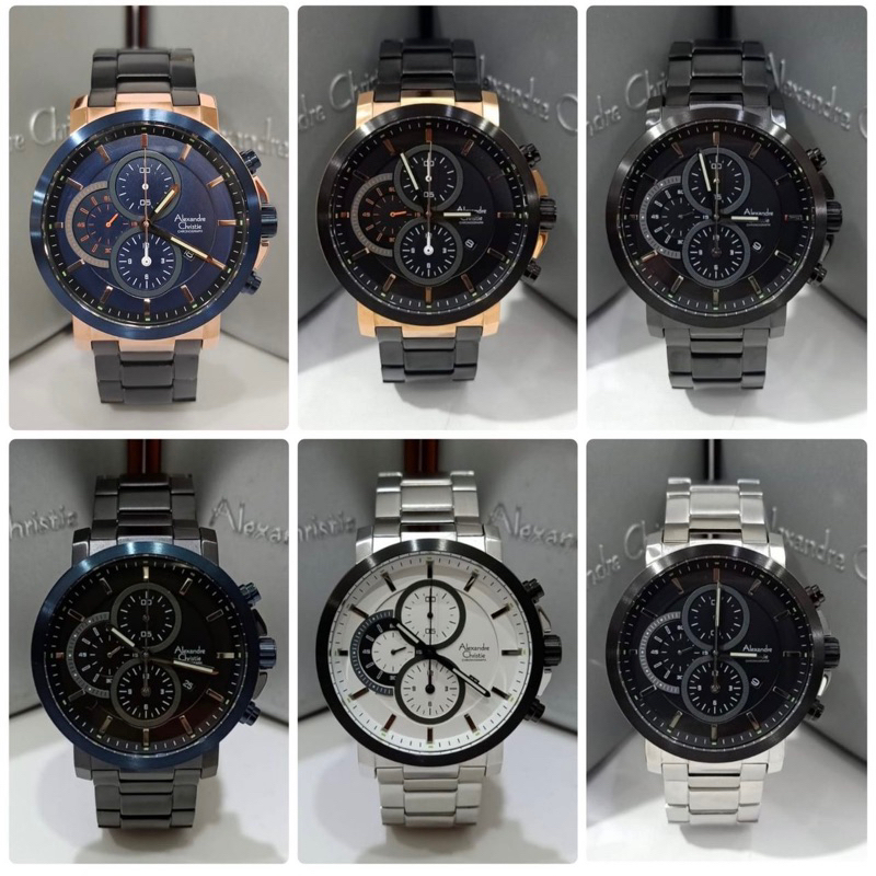 jam tangan pria alexander cristie original ac6563 black rose gold