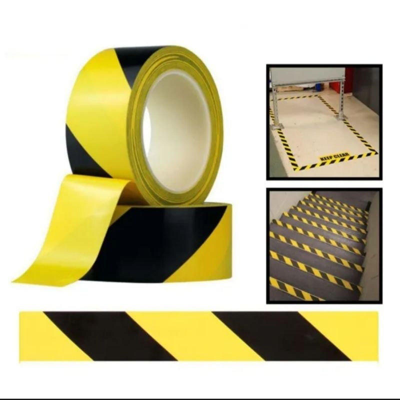 Police Line Warning Tape 3 Inch x 300 Meter / Isolasi Kuning Hitam