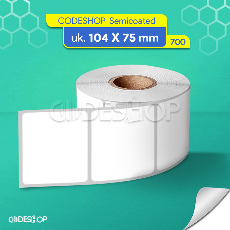 

Codeshop Label Semicoated 104x75 mm 1 Line Core Kecil isi 700 Stiker