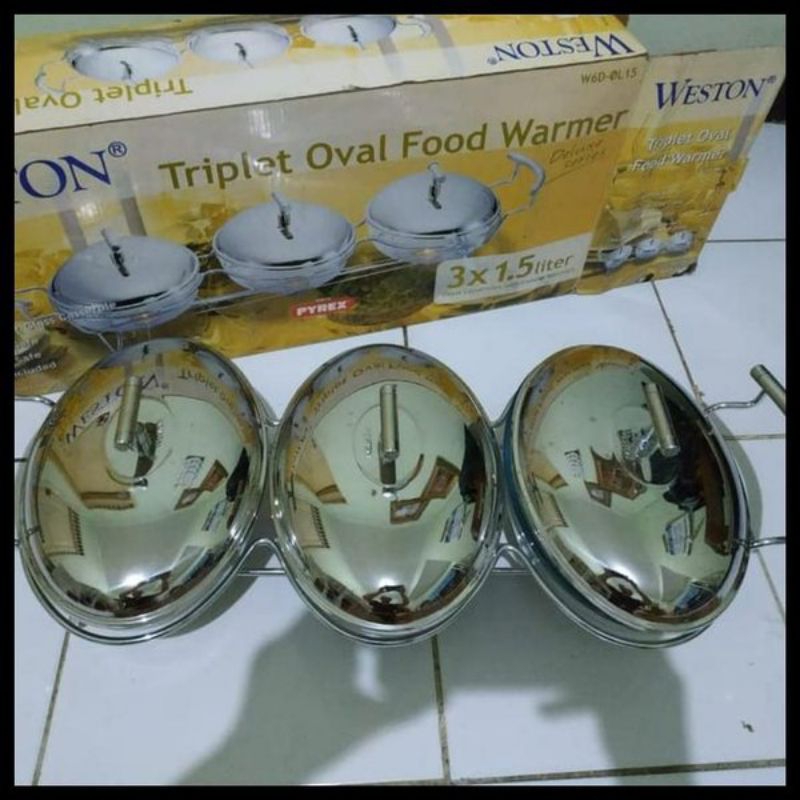 WESTON TRIPLET OVAL FOOD WARMER 3 X 1,5 liter