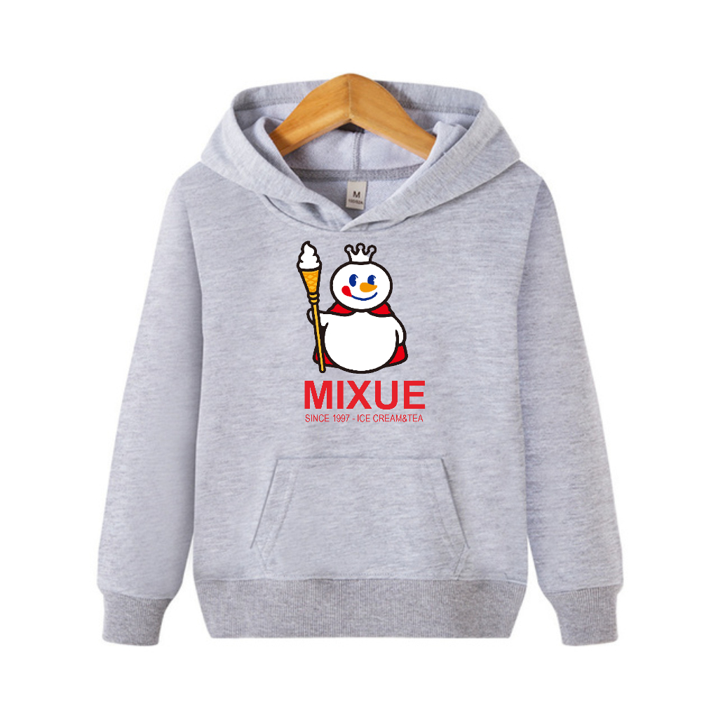 Hoodie Anak Mixsue Anak Laki laki Peremuan | Sweater Anak Tanggung I Cream Mixue Umur 6-13 Tahun