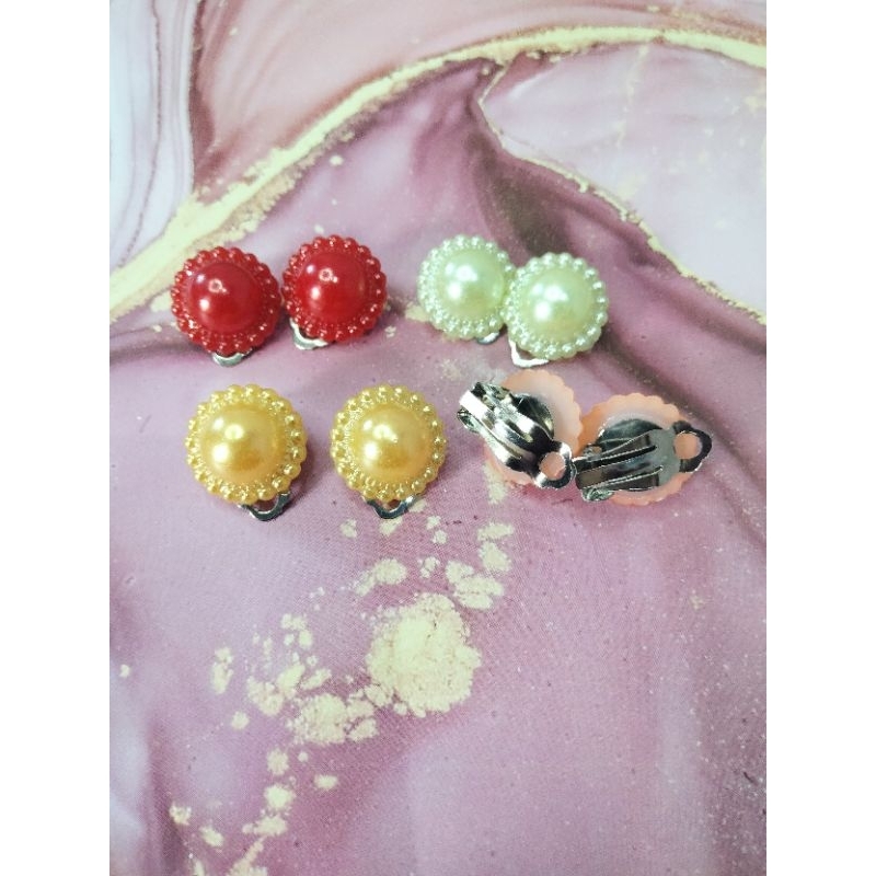 anting klip hijab (bulat)