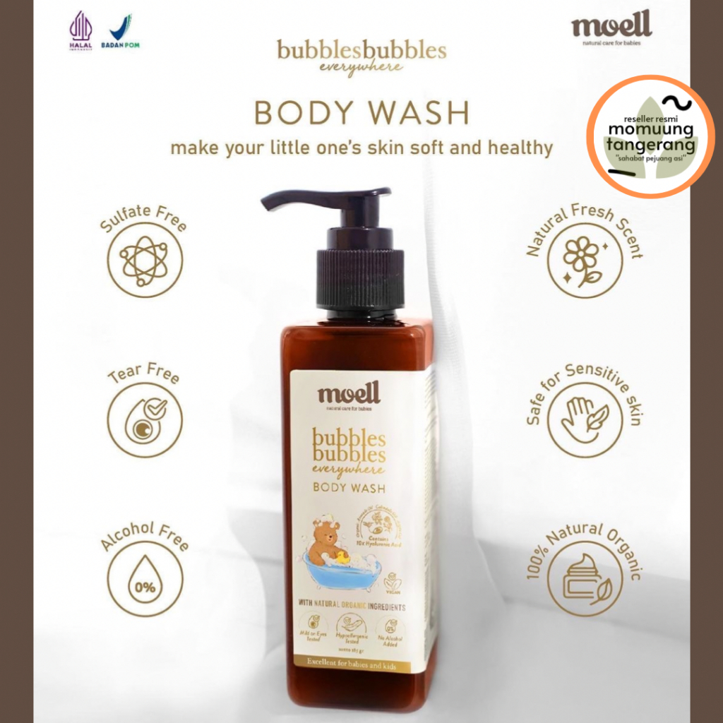 MOELL NOURISH HAIR LOTION SHAMPOO BODY WASH BODY LOTION MULTIPURPOSE BALM TANGERANG