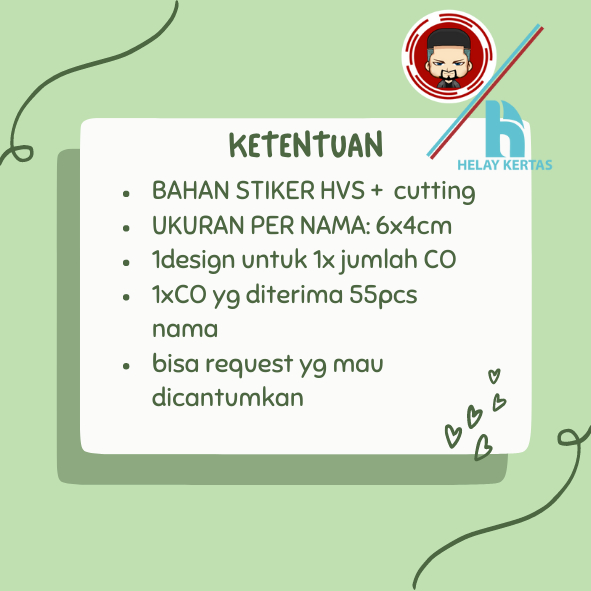 [ISI 50 PCS] BONUS 4PCS STICKER NAMA SEKOLAH MURAH BISA CUSTOM/ BAHAN STIKER HVS CUTTING