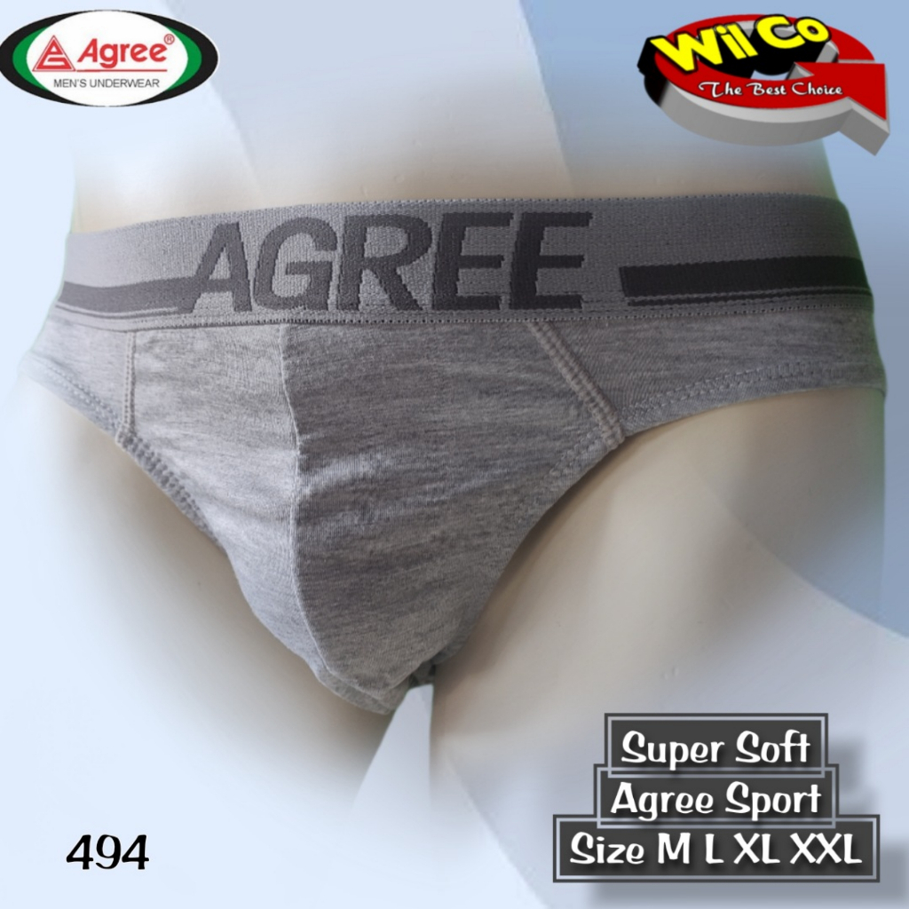 K494 - [Harga Per 1 Potong] CELANA DALAM PRIA BRIEF [SEGITIGS] AGREE SIZE M - XXL