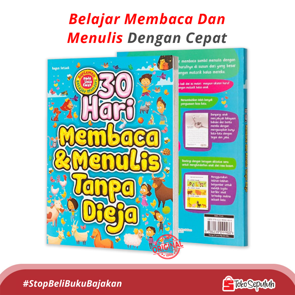 BUKU BELAJAR MEMBACA - BUKU BELAJAR MENULIS - BUKU ANAK TK  - 30 HARI MEMBACA DAN MENULIS