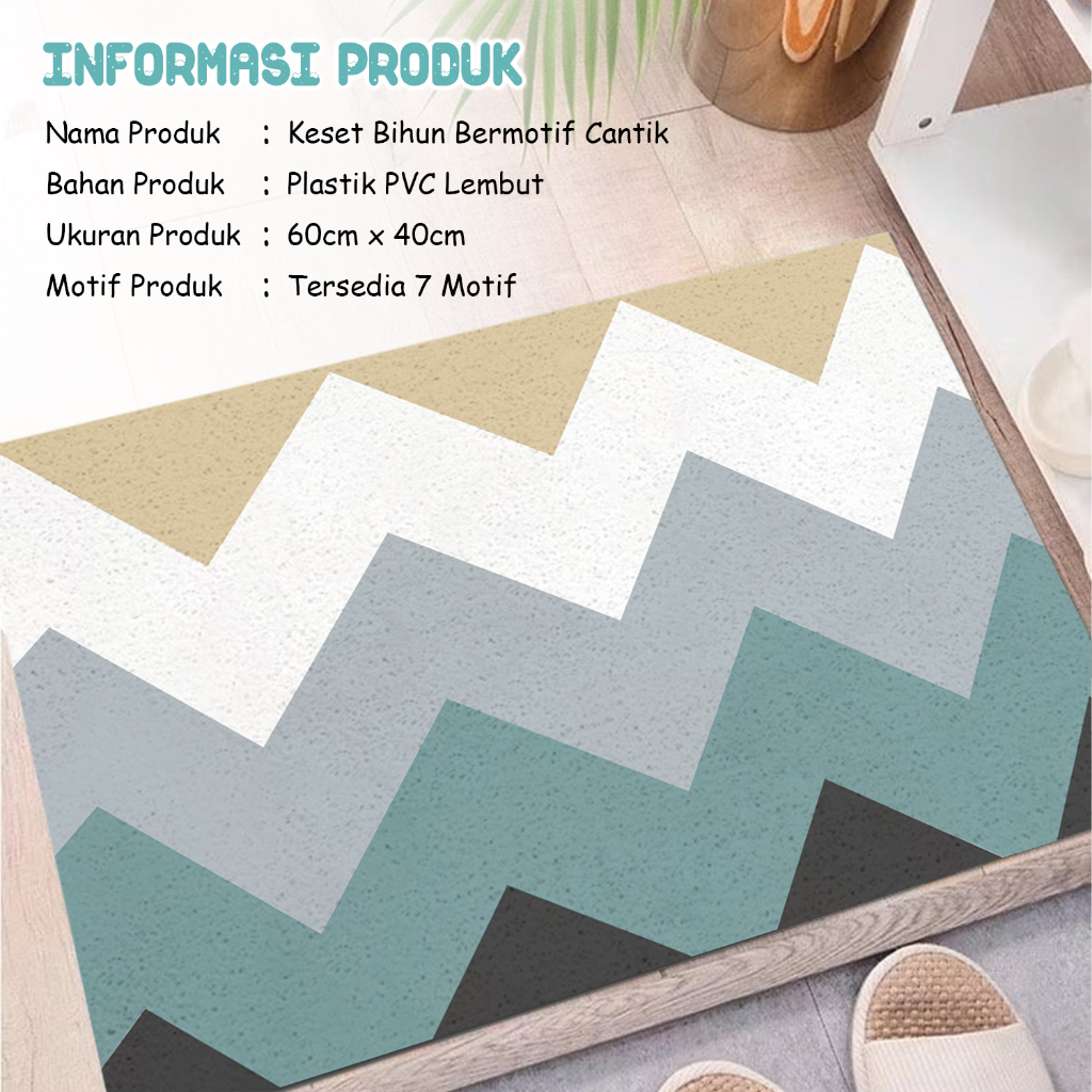 Keset Bihun Bermotif Ukuran 40cm x 60cm Bahan Plastik PVC Tebal &amp; Lembut High Quality - D9A2