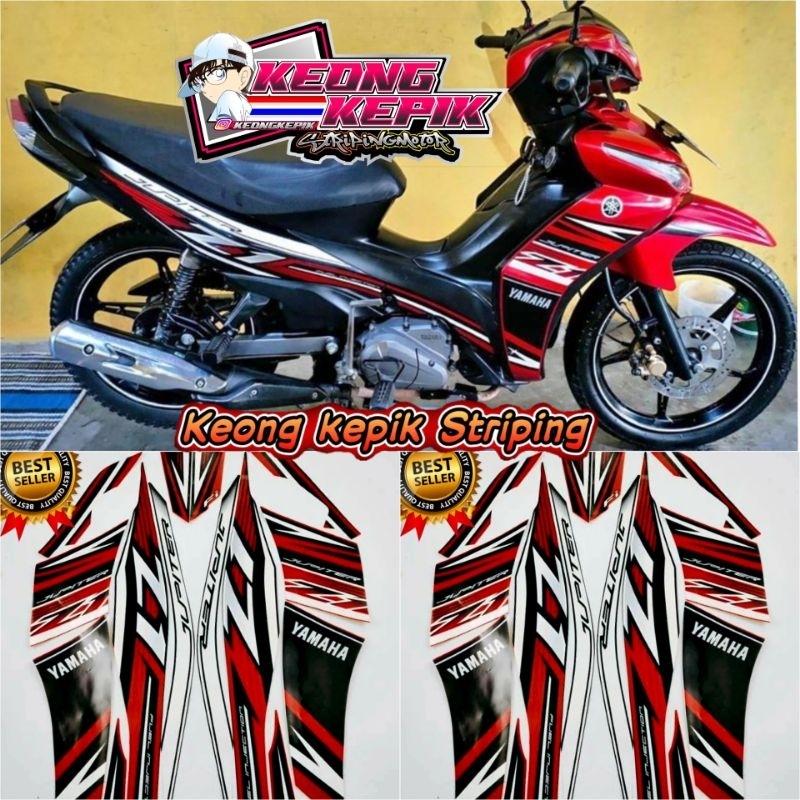 (BISA COD) STRIPING STIKER LIS BODY MOTOR YAMAHA JUPITER Z1 2016 STANDAR ORI MERAH