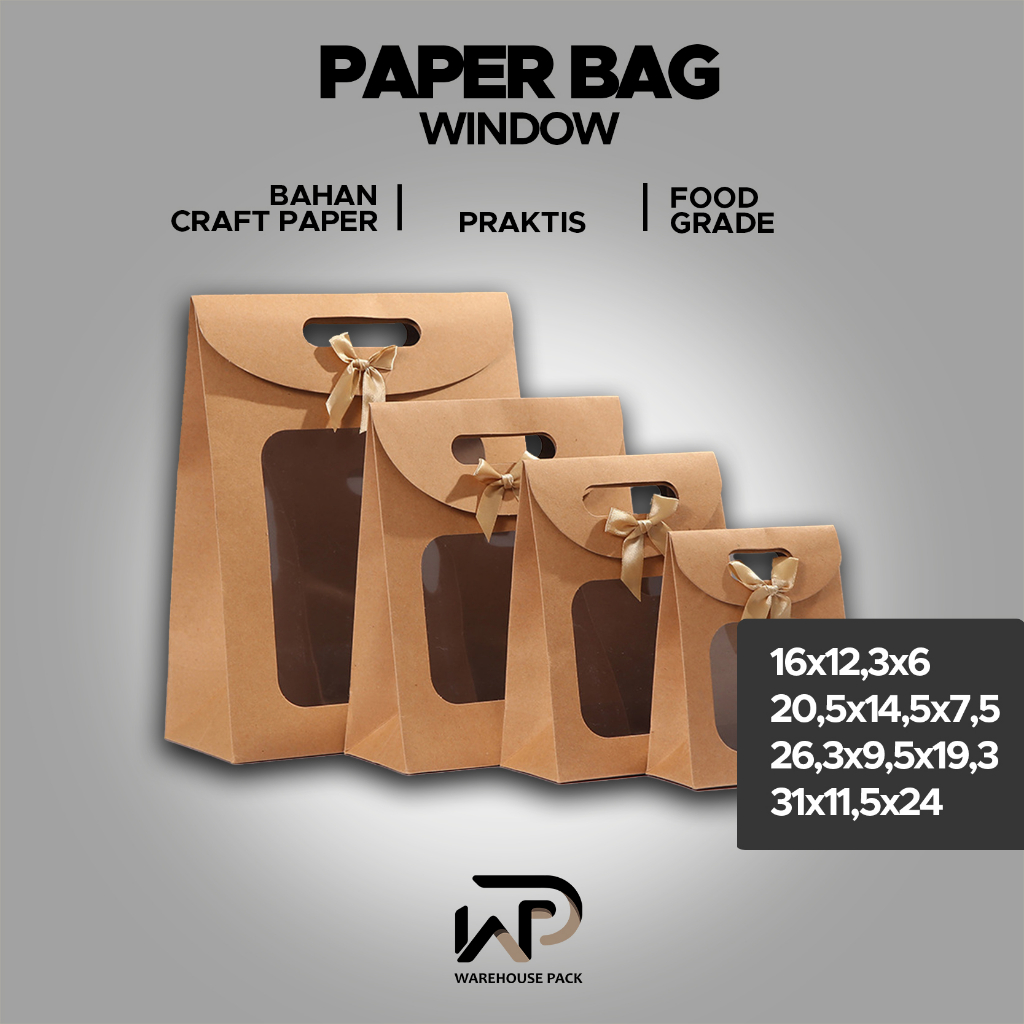 

Paper Bag Windows | Paper Bag Mika | Premium Paper Bag Mika | Paperbag Jendela Transparan | Hampers Hadiah Ulang Tahun