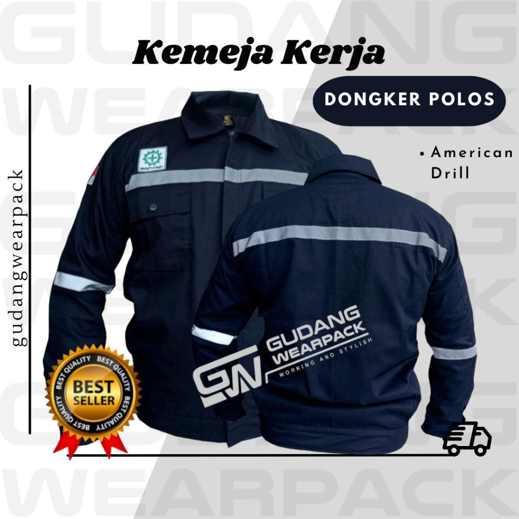 Gudang Wearpack - Baju Kerja Seragam Proyek Warna Dongker Polos