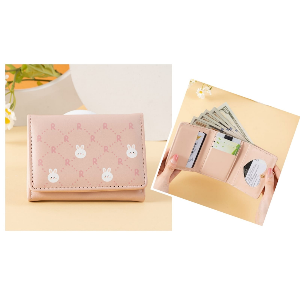 DOMPET LIPAT WANITA TORINA WA730P3 KECIL PREMIUM KOREA LUCU MOTIF KELINCI PINK REMAJA CEWEK KEKINIAN PENDEK FASHION MINI IMPORT SLOT KARTU KOIN BRANDED KULIT SIMPLE MURAH BATAM