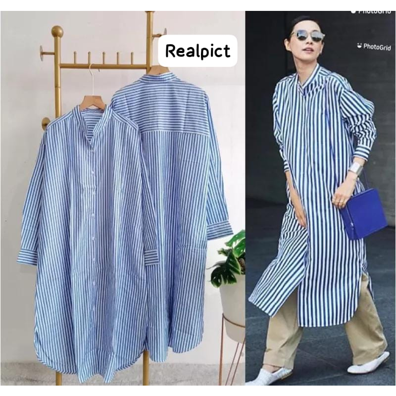 NATASHA LONG TUNIK LENGAN PANJANG WANITA SALUR BAHAN KATUN SALUR IMPORT BKK